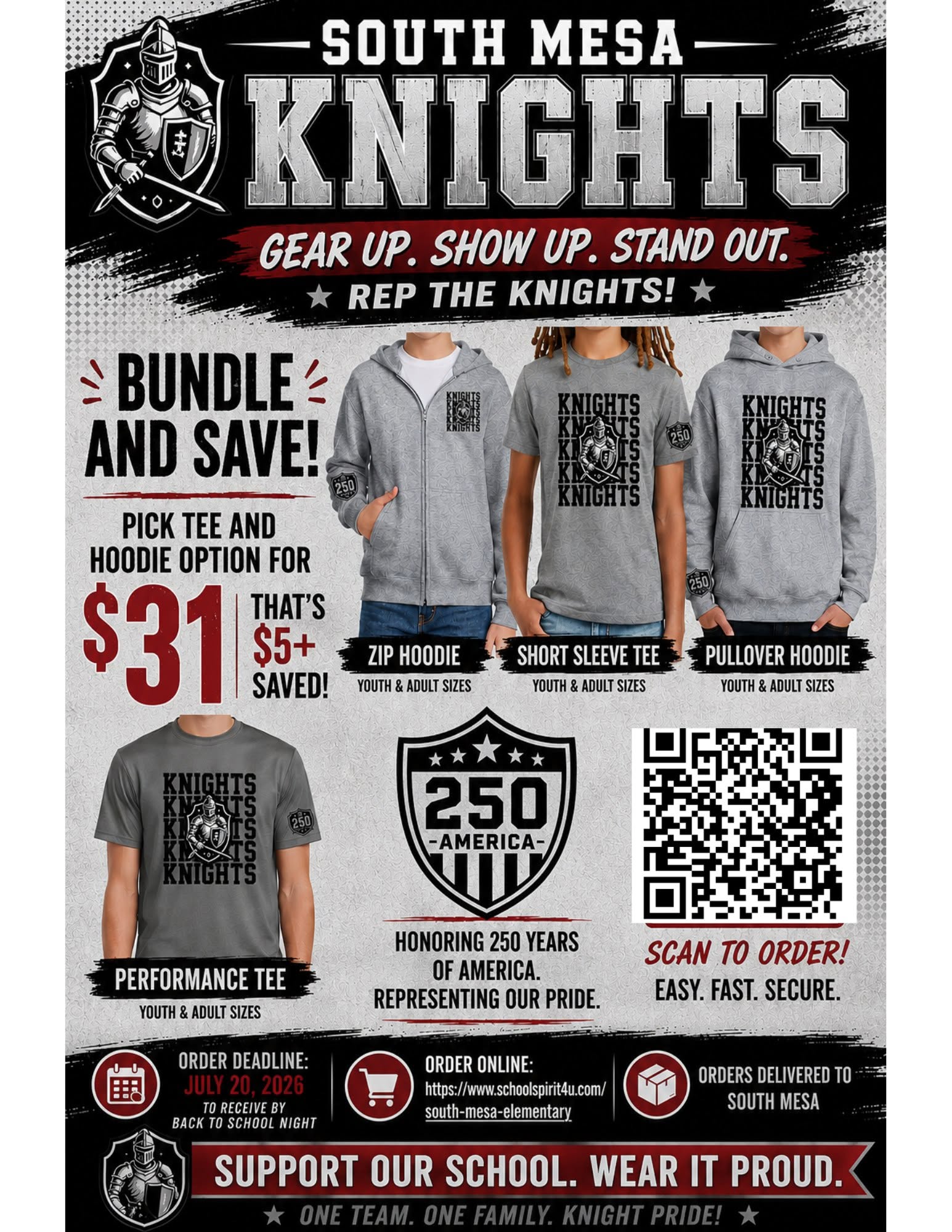 image with school shirts and how to order
